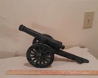 Cast iron cannon. Approximately 18 in long