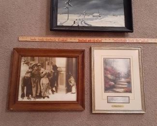 Wall decor. Thomas Kinkade and Little Rascals and more