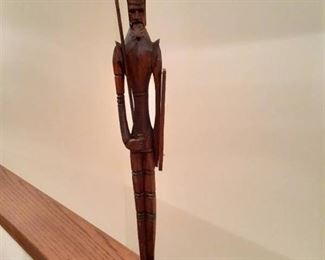 Wooden solider statue, hand carved. 21 in tall