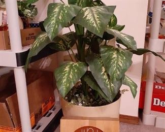 Faux floral plant (33 in tall) and a wall clock