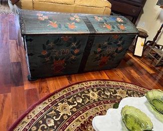 Antique painted blanket chest