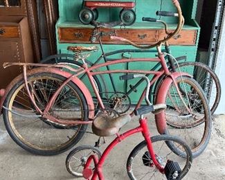 Antique 1930's Bicycles and Toys