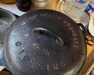 Griswold number eight cast iron Dutch oven