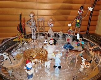 Glass ornaments and figurines