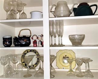 Stemware, tea pots