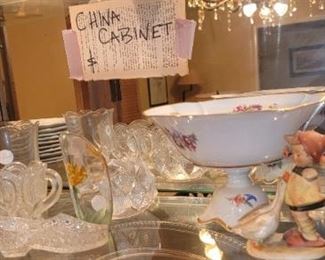 MaKenzie Child's urn, cream and sugars, footed bowls and appetizer plates