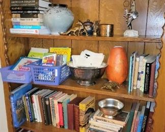Books, pottery and decor
