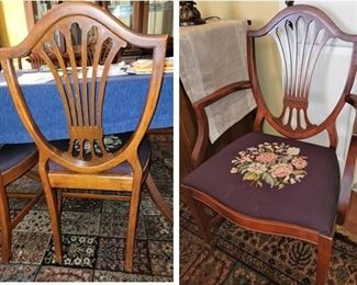 Harp back - needlepoint dining chairs