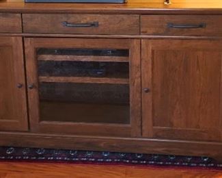 Media cabinet for large screen tv