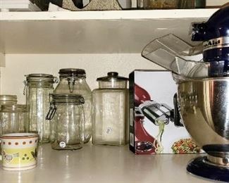 Ball and storage jars - navy blue KitchenAid stand mixer