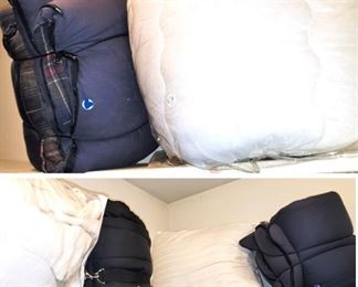 sleeping bags and linens
