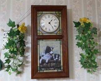 Danbury Mint 4 Seasons Wall Clock - Border Collies