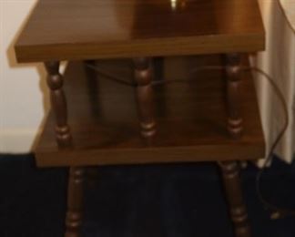 Vintage 2 Tier Side Table - 1970's Lamp