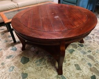 Vintage Round Pine Coffee Table