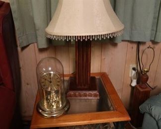 Glass Top Side Table - We have 2! - Anniversary Clock - Table Lamp