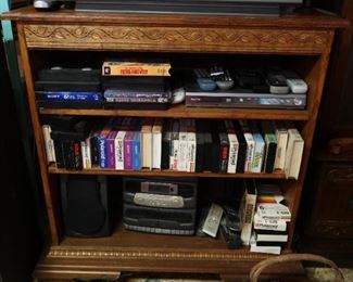Bookcase - DVD Player - VHS tapes