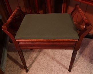 Antique Sewing Stool - Storage under Seat