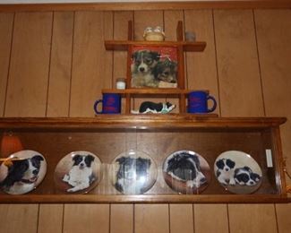 Border Collie Plates - Wall Display Shelf