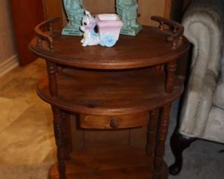 Antique 3 Tier Side Table with 1 Drawer