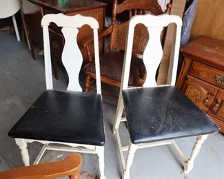 Pair of White Kitchen Chairs