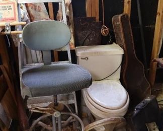 Industrial Stool - Toilet (pretty important if you need one) - kinda hard to see in this picture but one of those cool swing out stools that attaches to work tables