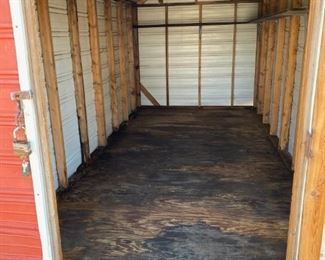 8X8X16 FOOT METAL BUILDING ON SKIDS. 8' WIDE 8' TALL 16' LONG.