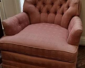 Small upholstered chair. Great side chair in the bedroom or living room. 