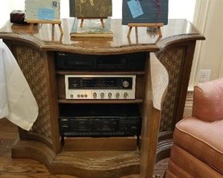 Stereo in side this wonderful console cabinet