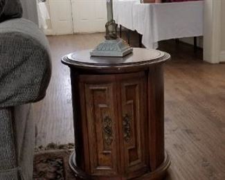 Small Side table and lamp.