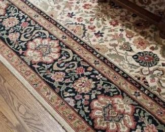 Area Rug is approximately 9' x 12'.  In good condition.