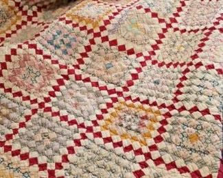This is a beautiful old Quilt.  All hand made.  A treasure for sure.
