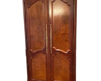 $270 USD      Vintage Century Furniture French Country Louis XV Armoire RS157-16       Description: A late 20th century French Country or Louis XV style cherry bedroom armoire by Century Furniture. Two large paneled doors open to reveal two shelves over two small drawers and four large drawers.  Structurally sound and sturdy with six dovetailed drawers and two cabinet doors that work perfectly. Clean vintage condition with light surface wear from normal use as shown. Circa 1990s.
Condition: Excellent condition
Dimensions: 40 x 20 x 81"H
Local pick up Bethesda, MD.  Located on the second floor.  Contact us for shipper suggestions.       https://goodbyhello.com/products/century-furniture-armoire-rs157-16?_pos=1&_sid=4902c6108&_ss=r