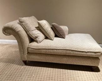 $240 USD      Baker Milling Road Daybed Art Deco Feline Cheetah Fabric Chaise RS157-11       Description: Daybed Chaise Lounge from the American manufacturer Baker. The frame is made of wood, legs - carved, filler - foam, upholstery - textiles. Soft model with a rounded back is designed for the living room or the bedroom in an art Deco style. 
Condition: Very good condition
Dimensions: 64 x 29 x 33"H
Local pick up Bethesda, MD.  Located on the basement floor.  Contact us for shipper suggestions.        https://goodbyhello.com/products/baker-milling-road-chaise-rs157-11?_pos=10&_sid=4902c6108&_ss=r