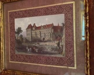 $170 USD     4 Castle Prints w Burgundy/Gold Frames LA178-13    Description: Set of 4 stunning castle prints in burgundy/gold rustic frames.  
Dimensions: 16.5 x 14.5 framed
Condition: Very good condition.
Local pick up Potomac, MD.  Located on first floor.  Contact us for shipper suggestions.      https://goodbyhello.com/products/la178-13?_pos=17&_sid=7cd389f6e&_ss=r