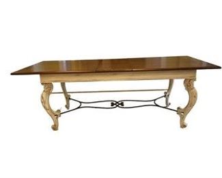 $500 USD     Domain Furniture Dining Table w White Cabriole Legs LA178-17     Description: Crafted with cabriole table legs, this Domain Furniture dining table will create your dining room a relaxing environment. Features 1 leaf extension that allows the dining table to have more room for family and friends.
Dimensions: 35 x 89 x 31"H (including leaf)
Condition: Good condition.  See photos.
Local pick up Potomac, MD.  Located on first floor.  Contact us for shipper suggestions.     https://goodbyhello.com/products/la178-17?_pos=23&_sid=7cd389f6e&_ss=r