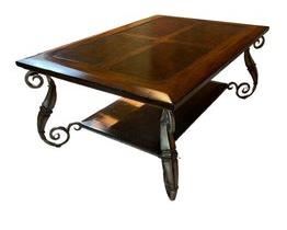 $295 USD      Domain Leather Inlay Coffee Table Scrolled Metal Legs LA178-5     Description: This is a beautiful, durable table with hand tooled leather top, forged iron base and magazine shelf. The finish is Antique Chestnut, which gives it an old world look.
Dimensions: 44 x 29 x 17"H
Condition: Very good condition
Local pick up Potomac, MD.  Located on first floor.  Contact us for shipper suggestions.      https://goodbyhello.com/products/la178-5?_pos=24&_sid=7cd389f6e&_ss=r