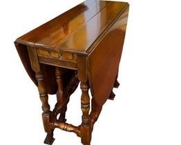 $1275 USD     English Gate Leg Two Drawer Drop Leaf Turned Legs Table LA178-30    Description:  Beautiful English gate leg table with an oval tabletop, barley twist legs and block feet. Open the gate legs and voila! A petite dining table. 
Dimensions: 14 x 36 x 30"H closed; 55 x 36 x 30"H open
Condition: Very good condition
Local pick up Potomac, MD.  Located on first floor.  Contact us for shipper suggestions.     https://goodbyhello.com/products/la178-30?_pos=32&_sid=7cd389f6e&_ss=r