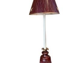 $105 USD     Candlestick Table Lamp with Red Toil Shade LA178-7    Description: Simple, Sturdy, Statement.  Red Tole Shade
Dimensions: 6.5 x 36"H
Condition: Very good condition
Local pick up Potomac, MD.  Located on first floor.  Contact us for shipper suggestions    https://goodbyhello.com/products/la178-7?_pos=11&_sid=7cd389f6e&_ss=r