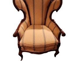 $720 USD      Upholstered Louis XV Provincial Carved Mahogany Bergère Chair LS163-2    Description:  A newly upholstered Louis XVI Provincial carved mahogany Bergère chair. Totally restored. Great quality and very fine carving and  upholstery work. Very comfortable.
Dimensions: 26.5W x 23D x 2.75H in  | Seat 24W x 22.5D x 19H in | Arm 24.5H in
Condition: Recently reupholstered and in EXCELLENT condition. 
Location: Local pick up Bethesda, MD.  Shipper suggestions available upon request.      https://goodbyhello.com/products/copy-of-late-1800s-italian-finely-carved-wood-frame-sofa-lcs153-1?_pos=1&_sid=d19cac5a6&_ss=r
