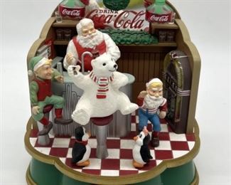 Holiday Coca-Cola Santa & Polar Bear Music Box
