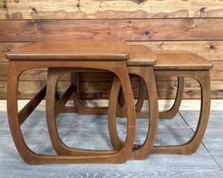 (3) Mid Century Modern Teak Nesting Tables