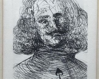 VALAZQUEZ: Salvador Dali Etching with COA