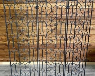 Vintage Black Iron 3-Panel Room Divider
