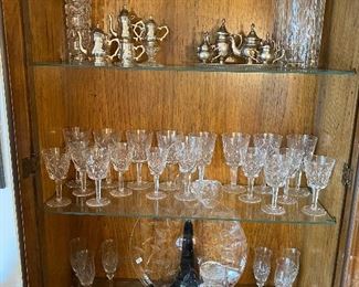 Waterford crystal water and wine goblets 