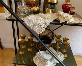 Italian inlay tea cart
