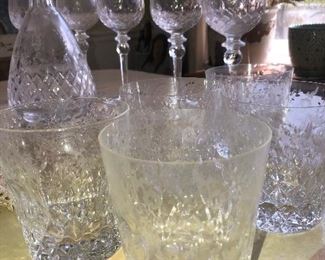 Crystal Glasses and Decanter 