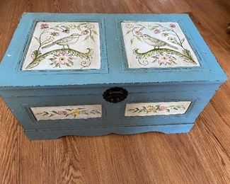Painted wood trunk