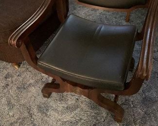 leather wooden chair