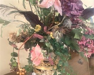 Large Asian style vase and arrangement