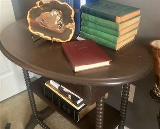 Small oval table; another geode